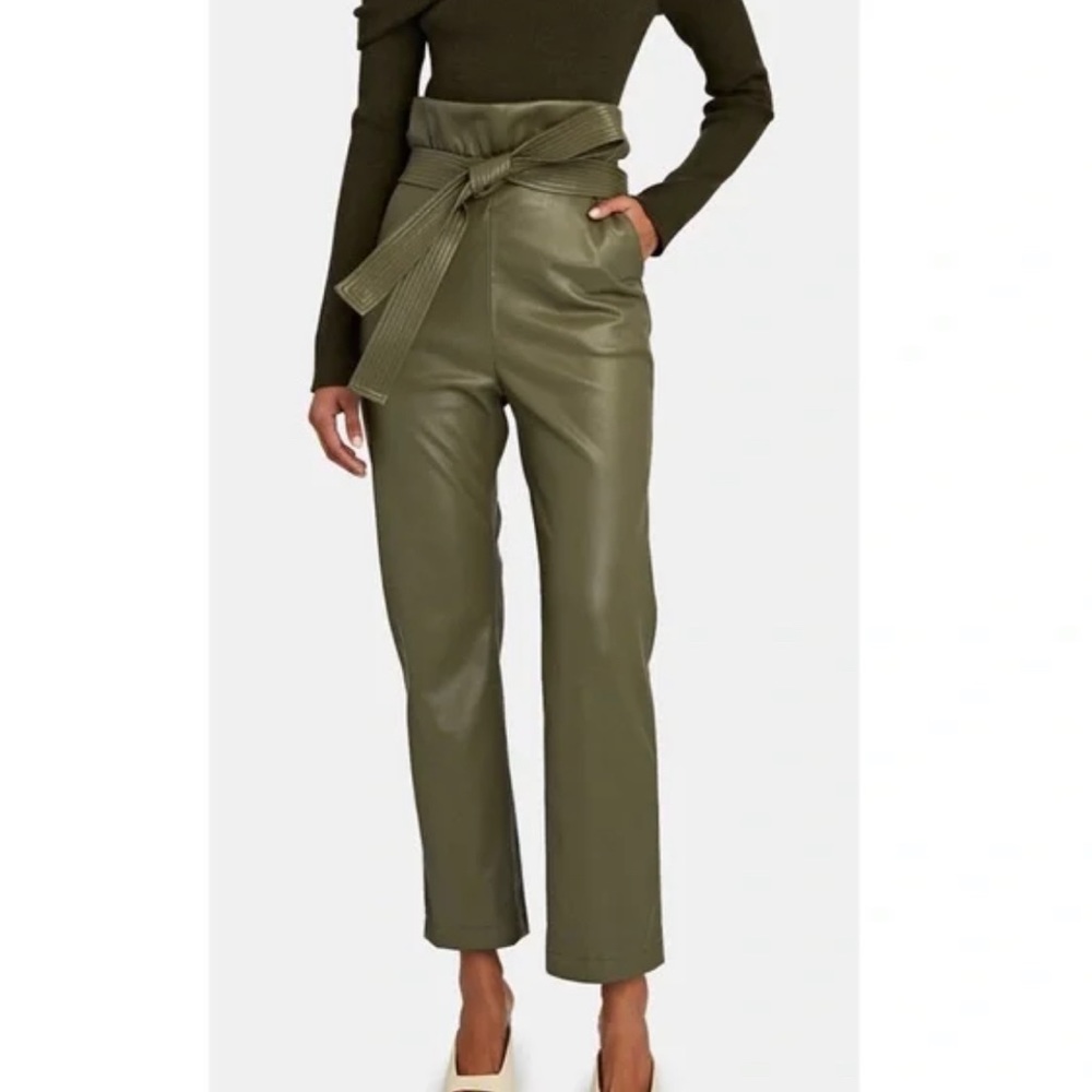 ALEXIS Kayden Vegan Leather Paperbag Pants in forest green women’s small